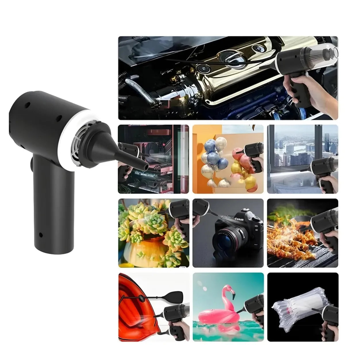 Wireless Rechargeable Car Vacuum Cleaner & Air Duster – High Power 120W, LED, 5500PA Suction, Portable & Durable Design